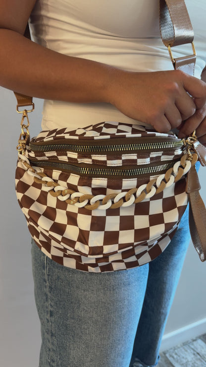 Check Yes Mocha Crossbody Bag