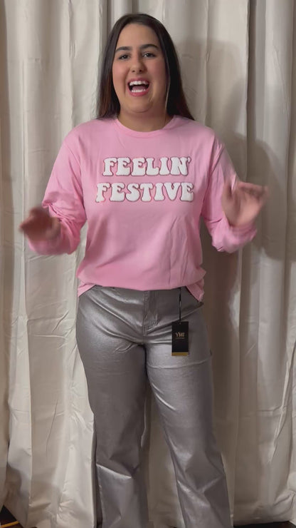 Feelin' Festive Pink Sweatshirt by Grace + Emma