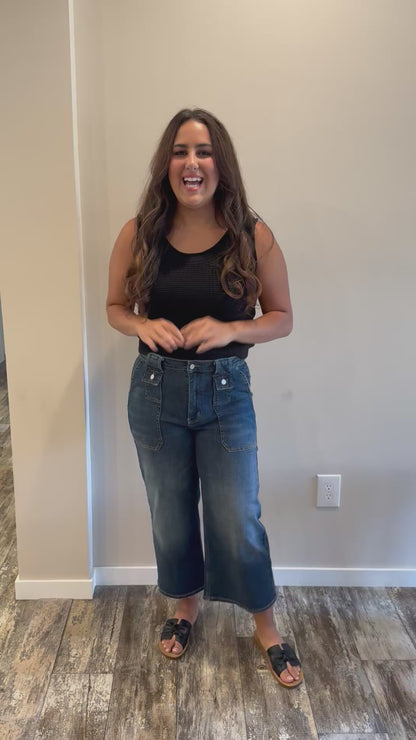 Judy Blue City Wide Crop Utility Jean- Final Sale