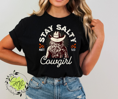 Stay Salty Cowgirl Christian Tee - SV Boutique & Co.